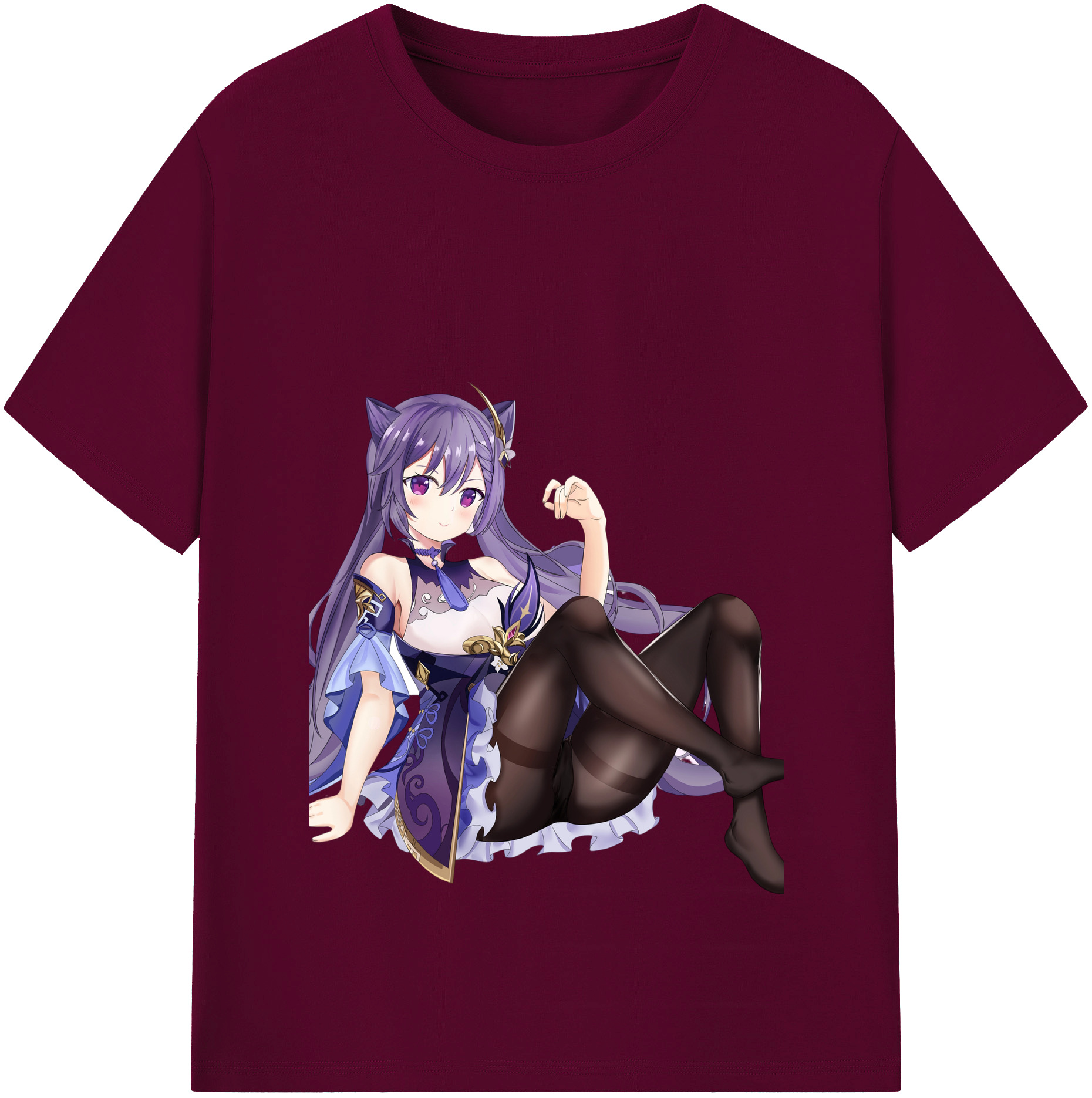げんし神 刻晴 こくせい genshin Kokusei レディースカジュアルプリントTシャツ（綿100％）